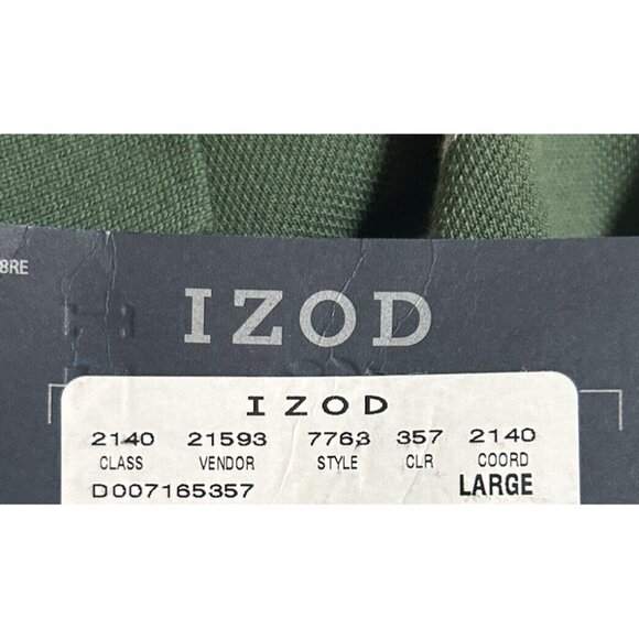 Izod Polo Shirt Mens Size Large Green w/Stripes NEW WITH TAGS! - Picture 5 of 5